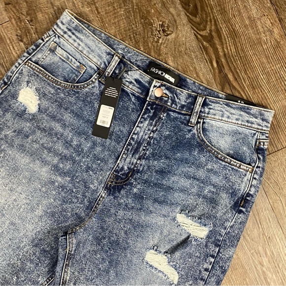 Fashion Nova Jeans Women Size 13 Go Off Boyfriend Distressed Ultra High Rise - Picture 3 of 7